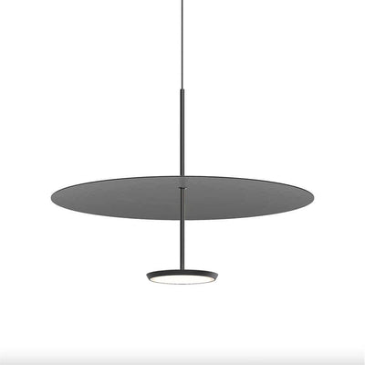 Pablo Designs Sky Dome, lampe suspendue LED avec une abat-jour en disque, en bois ou métal, noir, noir, 24"