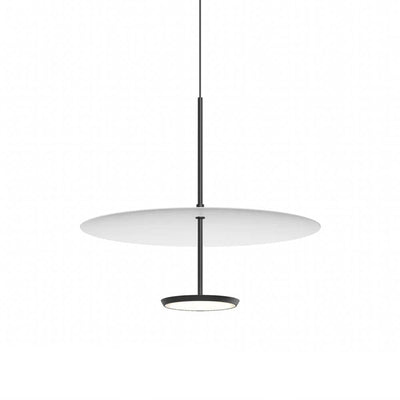 Pablo Designs Sky Dome, lampe suspendue LED avec une abat-jour en disque, en bois ou métal, blanc, noir, 18"