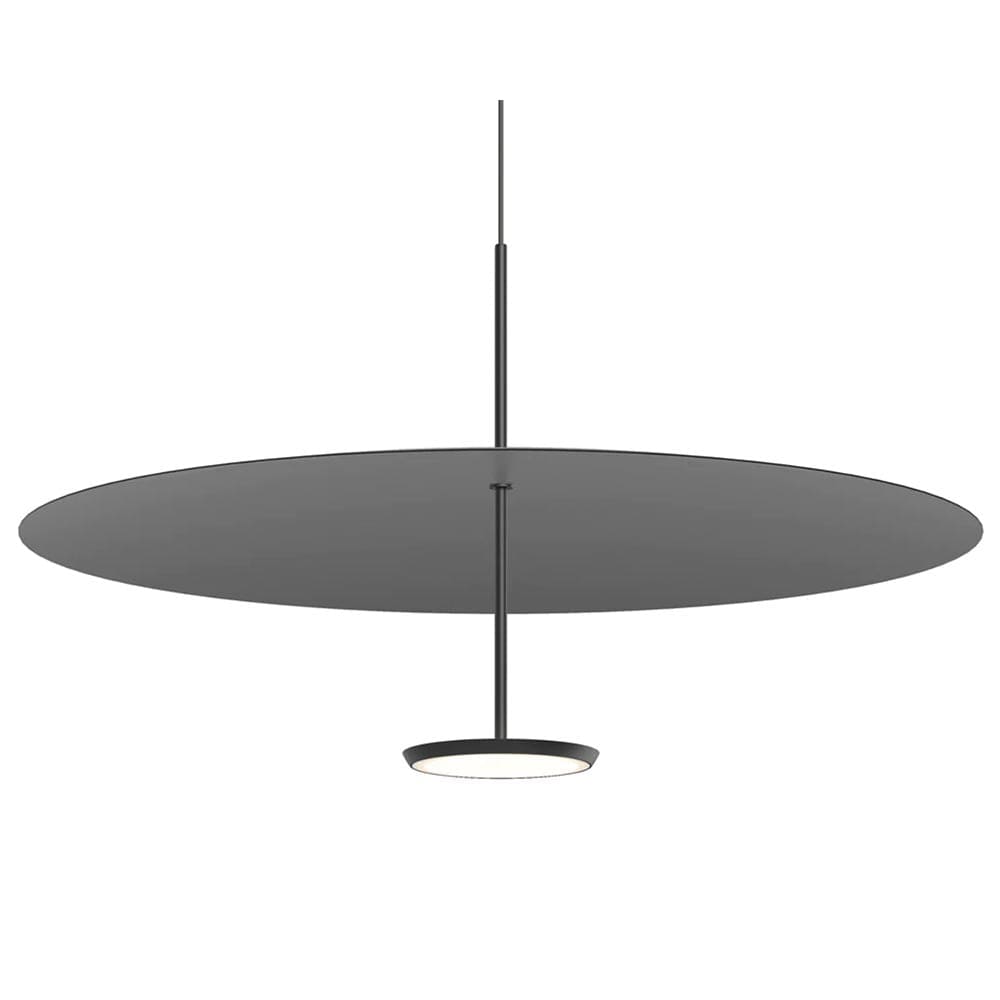 Pablo Designs Sky Dome, lampe suspendue LED avec une abat-jour en disque, en bois ou métal, noir, noir, 32"