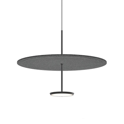 Pablo Designs Sky Sound, lampe suspendue LED avec une abat-jour en forme de disque, en feutre, graphite, noir, 24ʼʼ