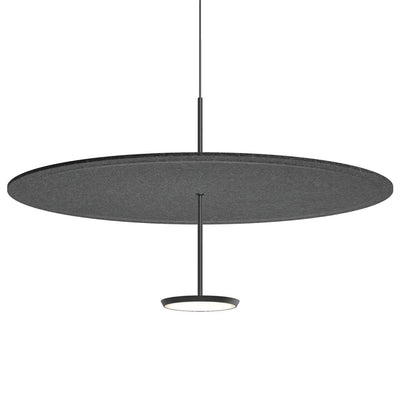 Pablo Designs Sky Sound, lampe suspendue LED avec une abat-jour en forme de disque, en feutre, graphite, noir, 32ʼʼ