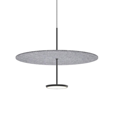 Pablo Designs Sky Sound, lampe suspendue LED avec une abat-jour en forme de disque, en feutre, gris, noir, 24ʼʼ