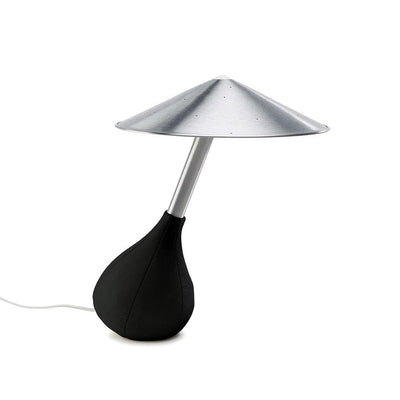 Pablo Designs Piccola, lampe de table avec une base en cuir, en aluminium, noir