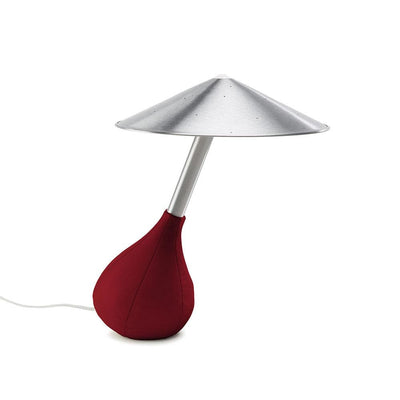 Pablo Designs Piccola, lampe de table avec une base en cuir, en aluminium, rouge