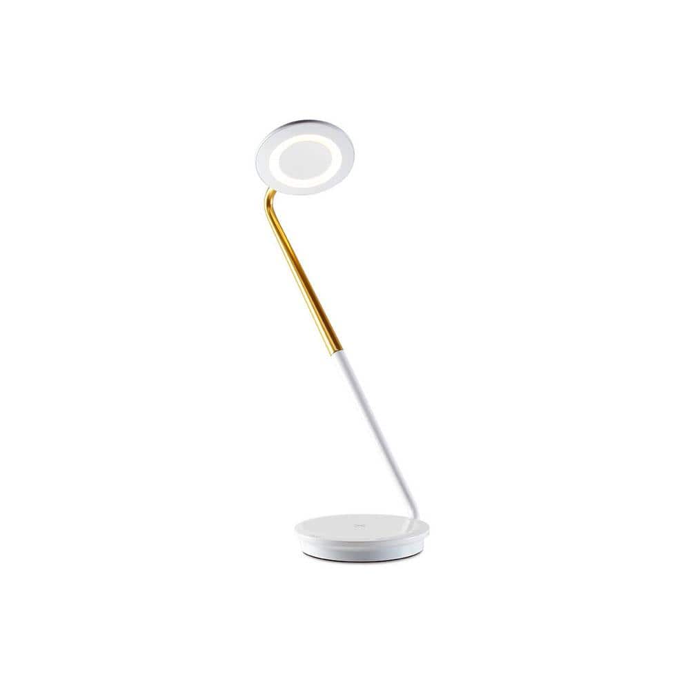 Pablo Designs Pixo Plus, lampe de travail LED flexible, en acier et aluminium, blanc/laiton