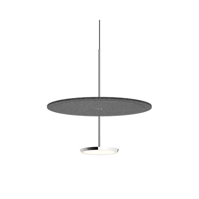 Pablo Designs Sky Sound, lampe suspendue LED avec une abat-jour en forme de disque, en feutre, graphite, alu, 18ʼʼ