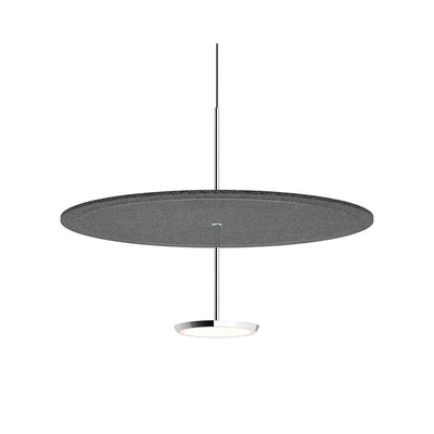 Pablo Designs Sky Sound, lampe suspendue LED avec une abat-jour en forme de disque, en feutre, graphite, alu, 24ʼʼ