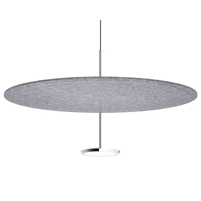 Pablo Designs Sky Sound, lampe suspendue LED avec une abat-jour en forme de disque, en feutre, gris, alu, 32ʼʼ