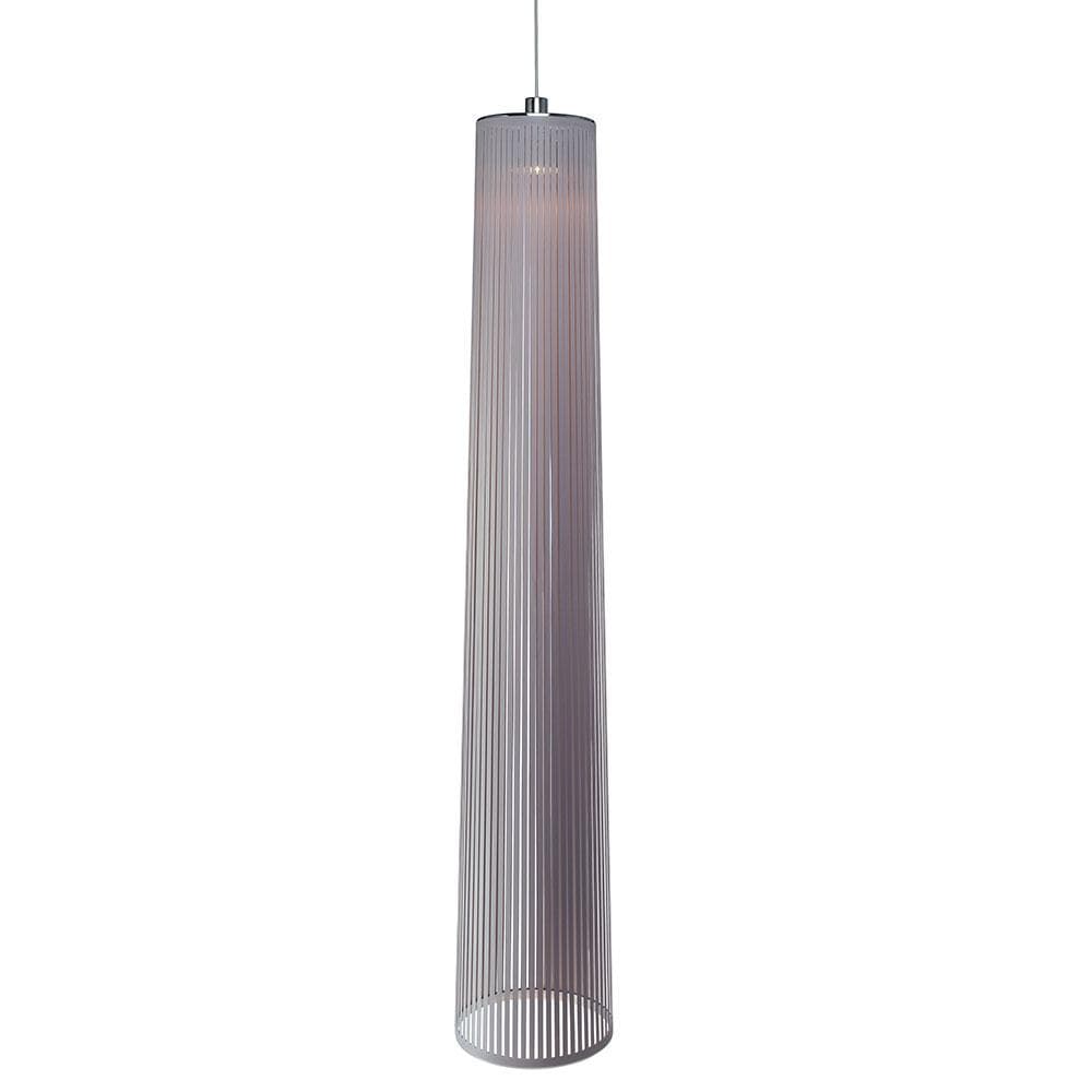 Pablo Designs Solis, lampe suspendue LED avec des lamelles de tissu, en aluminium, argent, 72ʼʼ