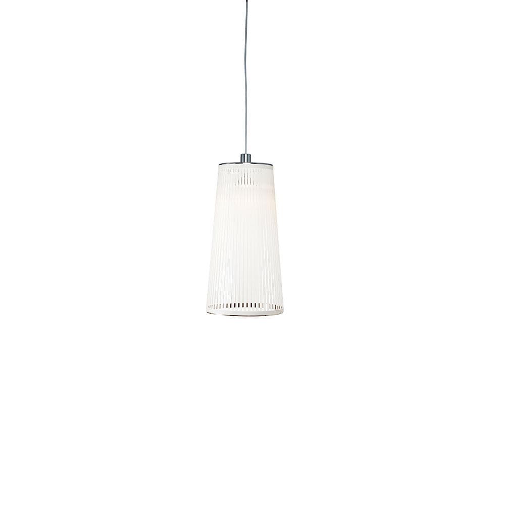Pablo Designs Solis, lampe suspendue LED avec des lamelles de tissu, en aluminium, blanc, 24ʼʼ