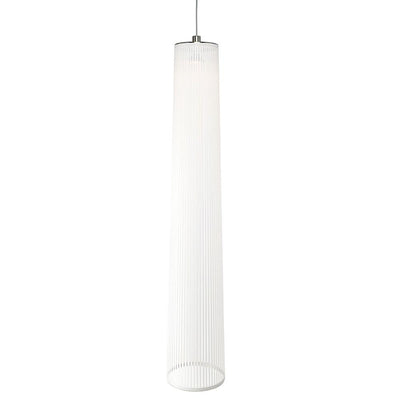 Pablo Designs Solis, lampe suspendue LED avec des lamelles de tissu, en aluminium, blanc, 72ʼʼ