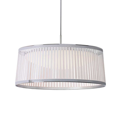 Pablo Designs Solis, lampe suspendue LED avec des lamelles de tissu, en aluminium, blanc, 24ʼʼ