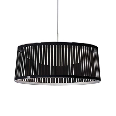 Pablo Designs Solis, lampe suspendue LED avec des lamelles de tissu, en aluminium, noir, 24ʼʼ