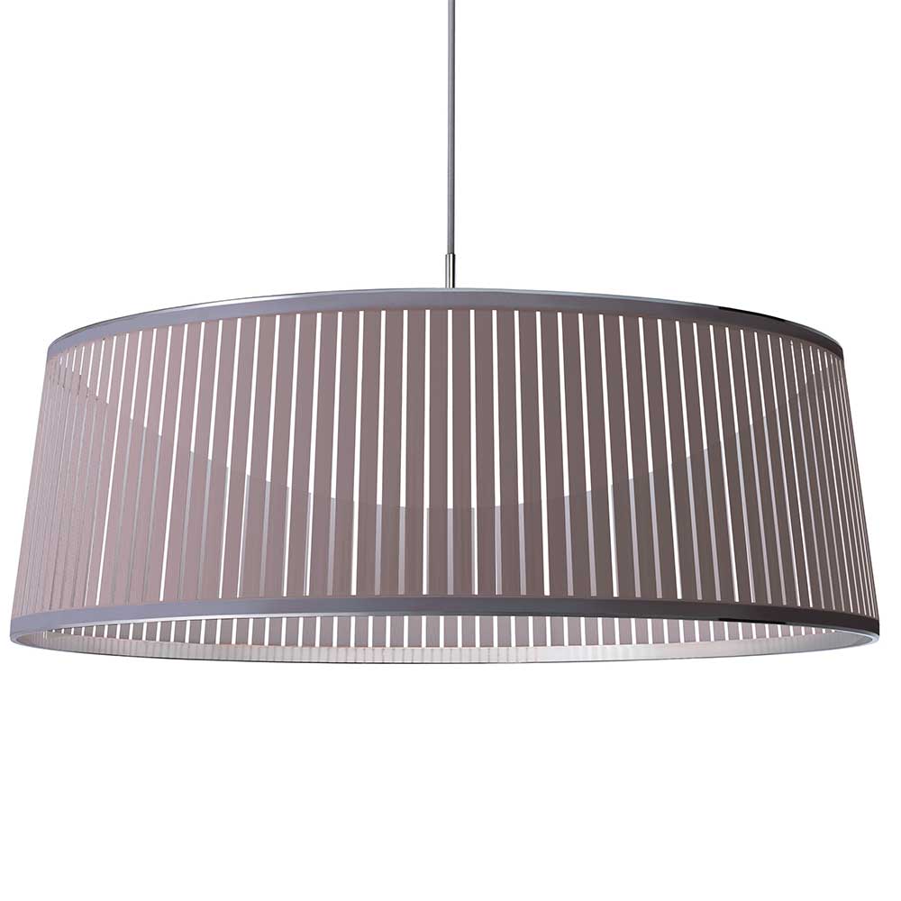 Pablo Designs Solis, lampe suspendue LED avec des lamelles de tissu, en aluminium, argent, 36ʼʼ