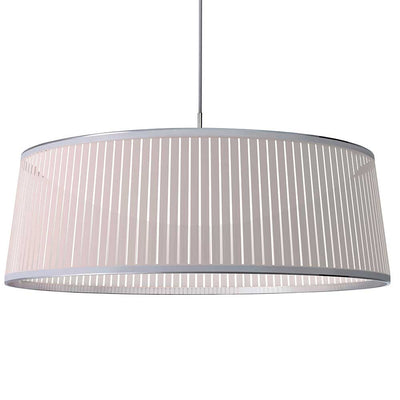 Pablo Designs Solis, lampe suspendue LED avec des lamelles de tissu, en aluminium, blanc, 36ʼʼ