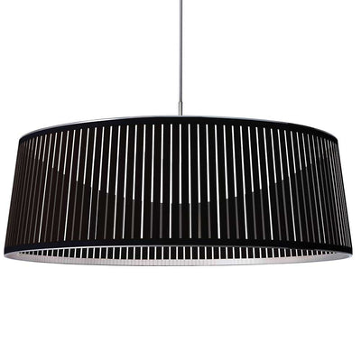 Pablo Designs Solis, lampe suspendue LED avec des lamelles de tissu, en aluminium, noir, 36ʼʼ