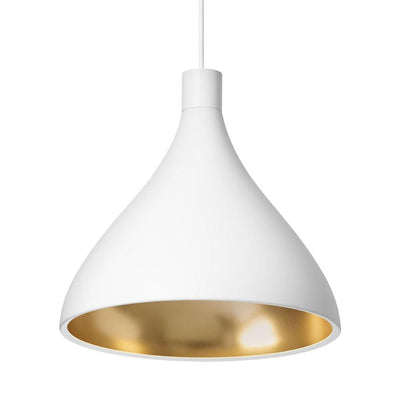 Pablo Designs Swell Medium, lampe suspendue, en aluminium, laiton blanc