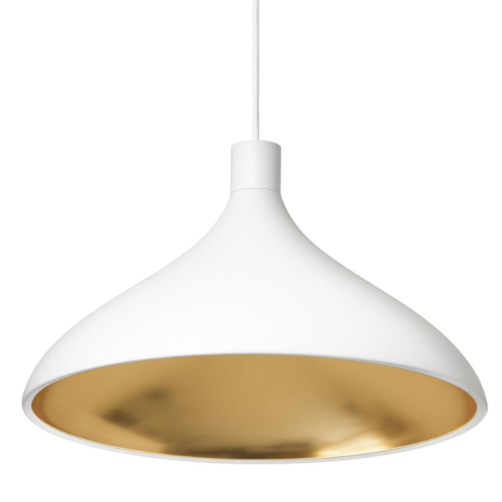Pablo Designs Swell Wide, lampe suspendue, en aluminium, laiton blanc