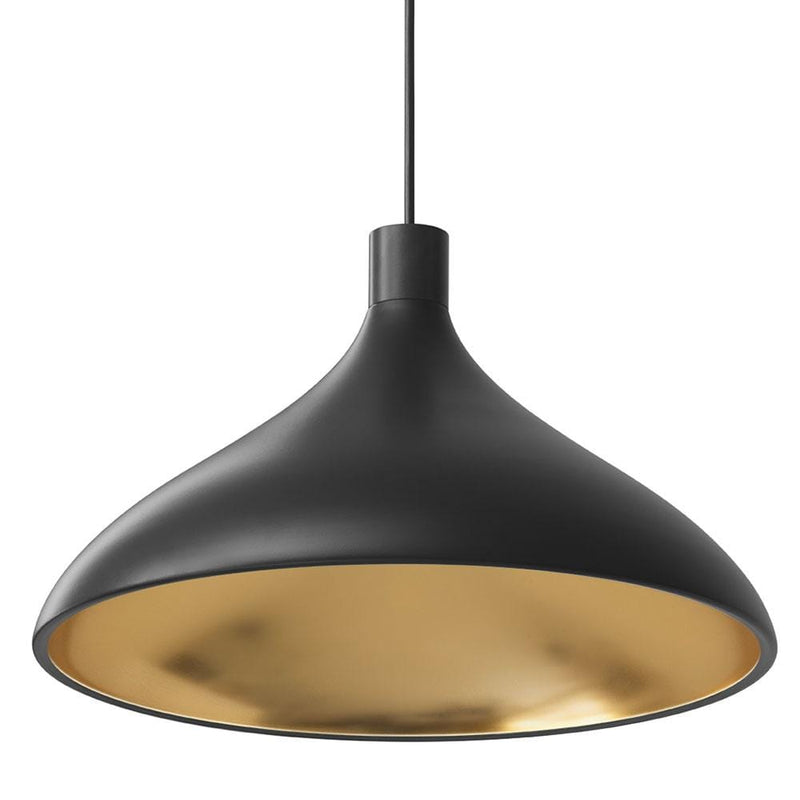 Pablo Designs Swell Wide, lampe suspendue, en aluminium, laiton noir