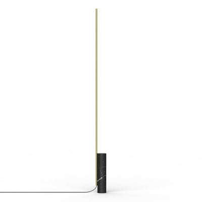 Pablo Designs T.O, lampe sur pied en forme de cylindre, en marbre et aluminium, noir / laiton