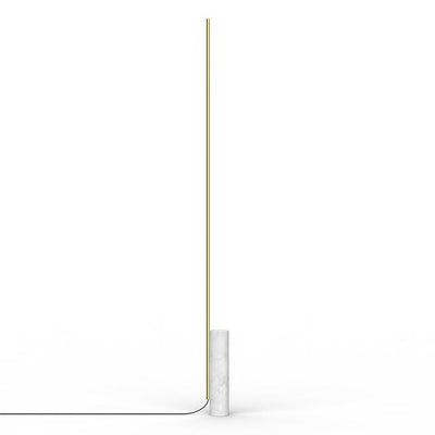 Pablo Designs T.O, lampe sur pied en forme de cylindre, en marbre et aluminium, blanc / laiton