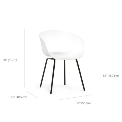 Reproduction About, chaise à dîner, en polypropylène et métal, dimensions