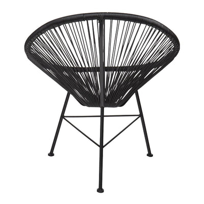 Reproduction Acapulco, chaise de détente, en métal et plastique ABS, noir