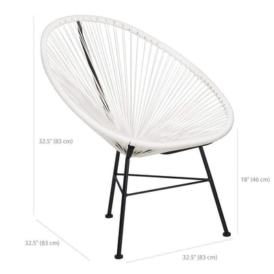 Reproduction Acapulco, chaise de détente, en métal et plastique ABS, dimensions