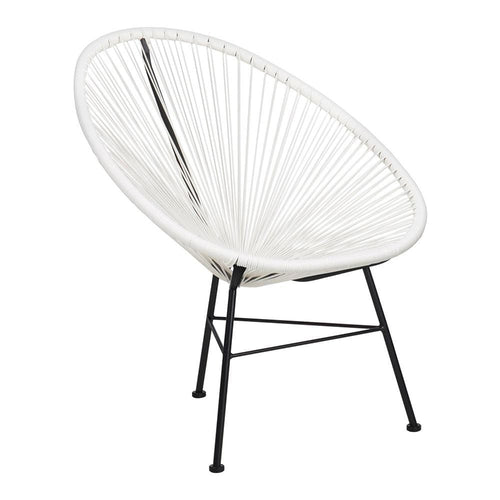 Reproduction Acapulco, chaise de détente, en métal et plastique ABS, blanc