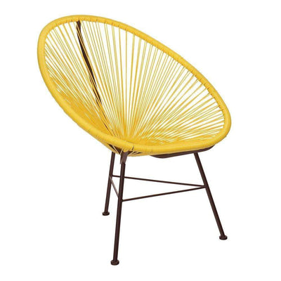 Reproduction Acapulco, chaise de détente, en métal et plastique ABS, jaune