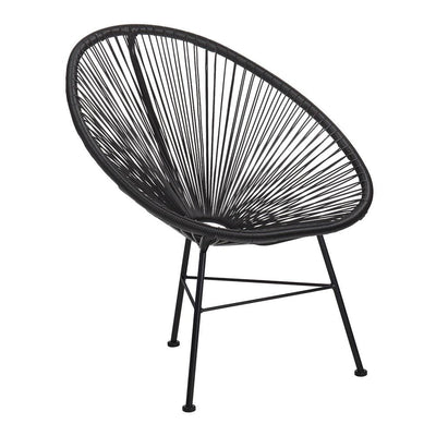 Reproduction Acapulco, chaise de détente, en métal et plastique ABS, noir
