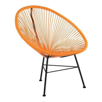 Reproduction Acapulco, chaise de détente, en métal et plastique ABS, orange