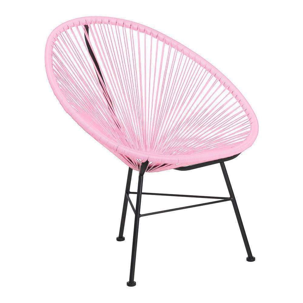 Reproduction Acapulco, chaise de détente, en métal et plastique ABS, rose