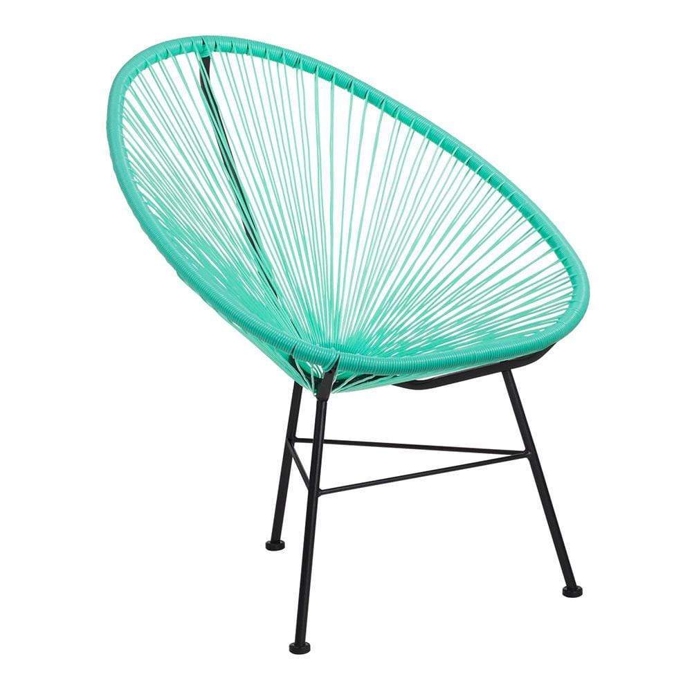 Reproduction Acapulco, chaise de détente, en métal et plastique ABS, turquoise