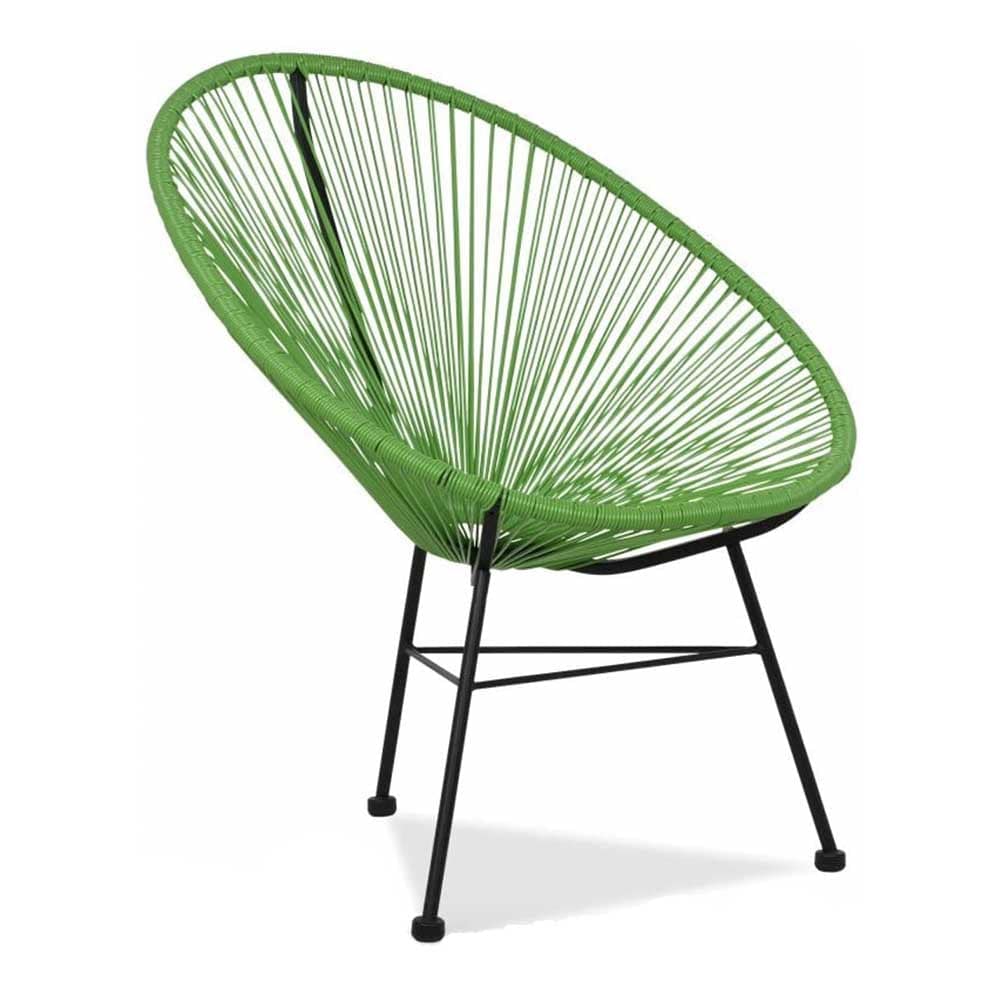Reproduction Acapulco, chaise de détente, en métal et plastique ABS, vert