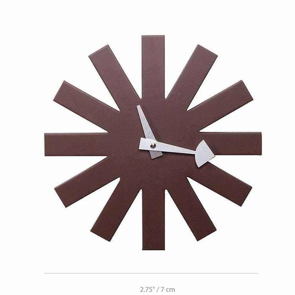 Reproduction Asterisk, horloge murale, en bois et métal, dimensions