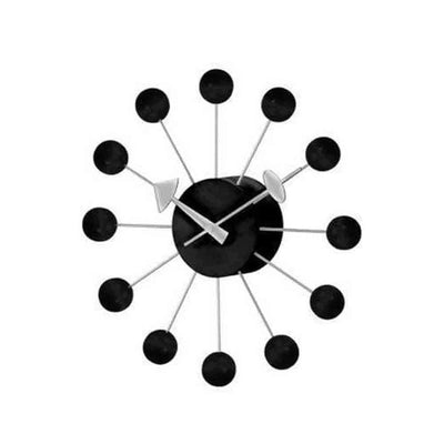 Reproduction Ball, horloge murale, en bois et métal, noir