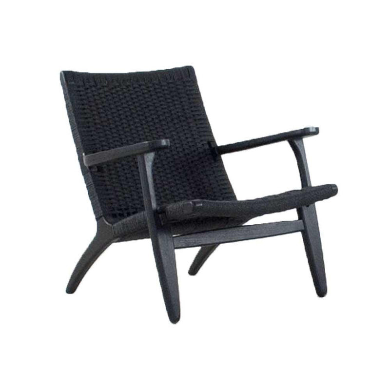 Reproduction Cavo, fauteuil, en bois et en chanvre naturel, noir