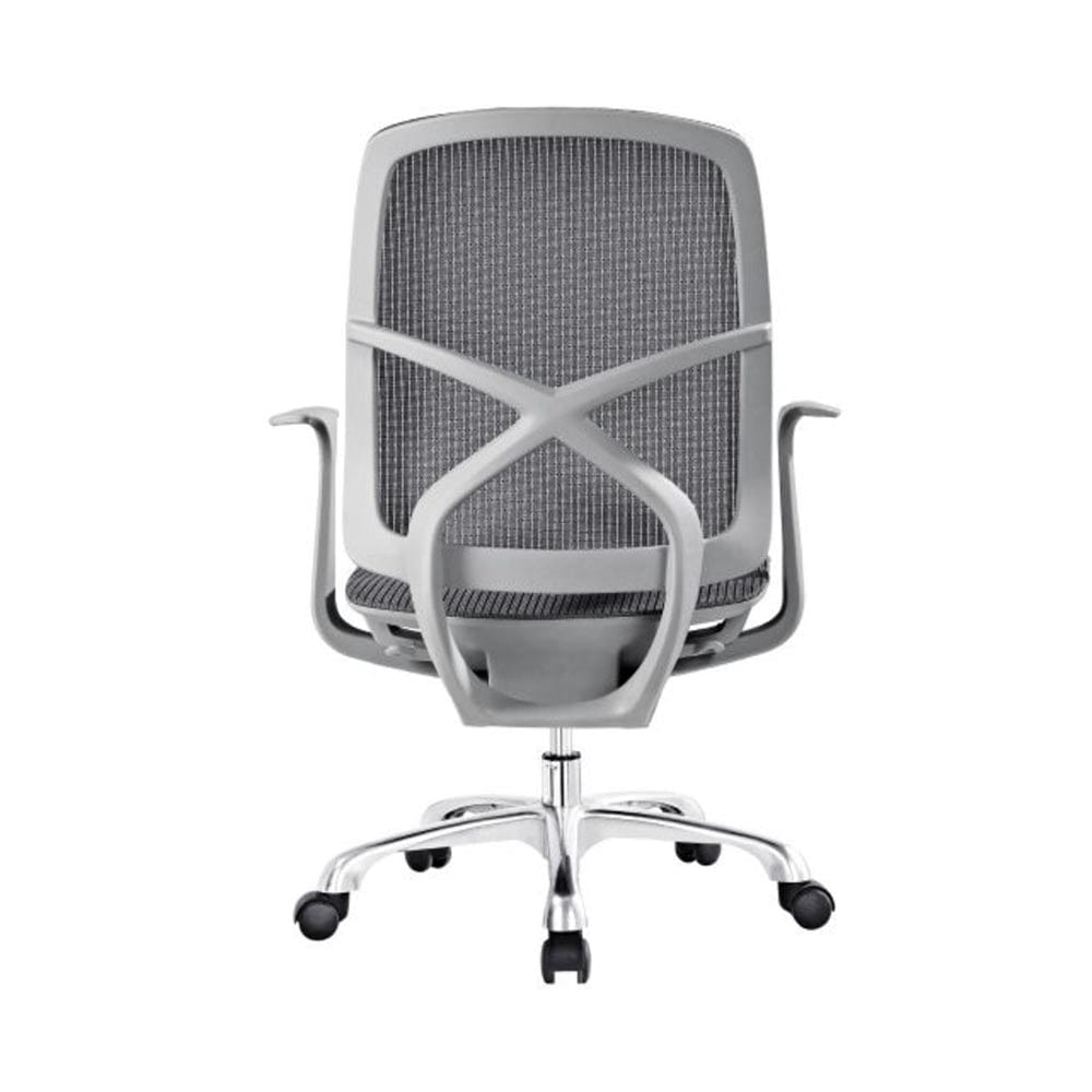 Sélection Nüspace X, chaise de bureau, en polyester et aluminium, gris / blanc