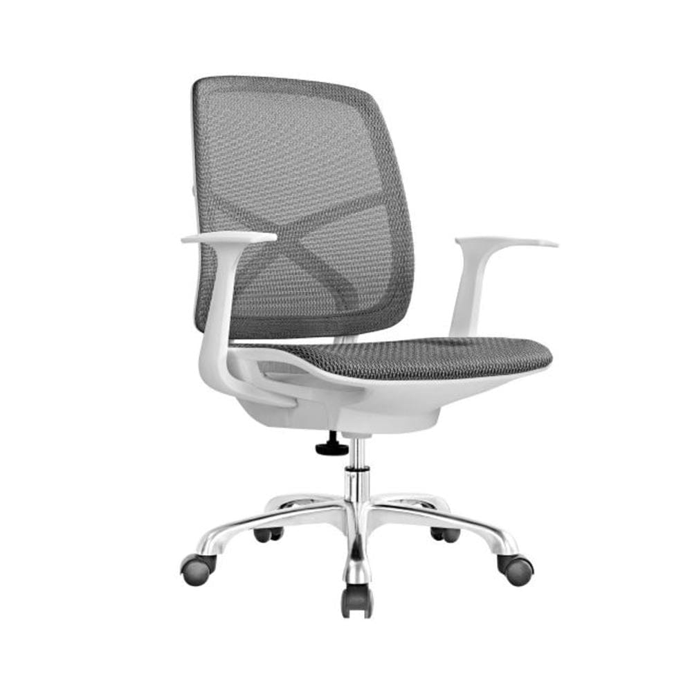 Sélection Nüspace X, chaise de bureau, en polyester et aluminium, gris / blanc