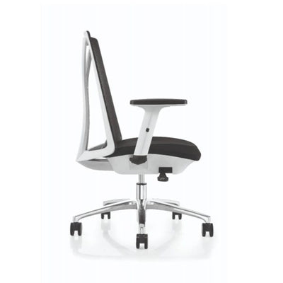 Reproduction Y, chaise de bureau, en polyester et aluminium, noir / blanc