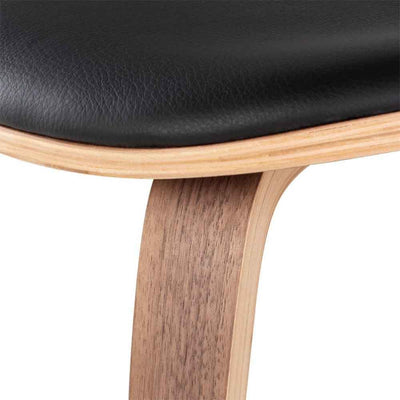 Nuevo Cherner, chaise rembourrée, en cuir et placage de bois, noir