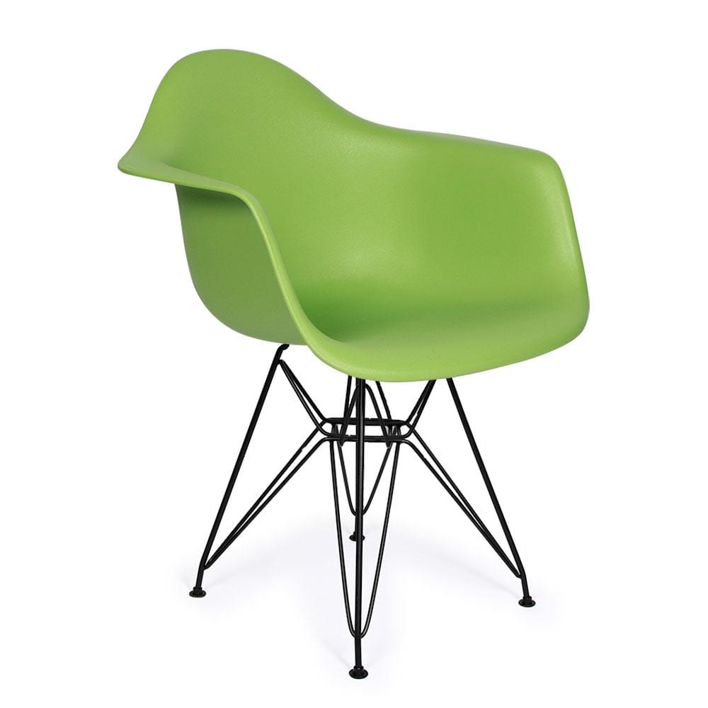 Reproduction Eiffel DAR, chaise à dîner, en polypropylène et métal, vert lime, métal noir