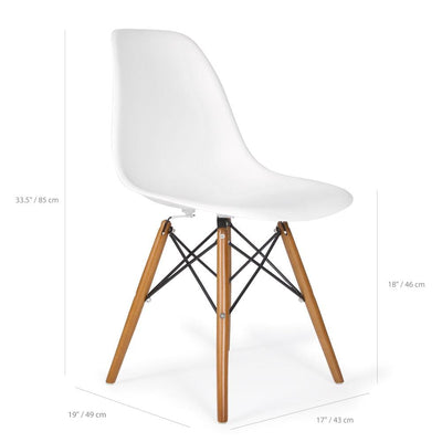 Reproduction Eiffel DSW, chaise à dîner, en polypropylène, bois et métal, dimensions