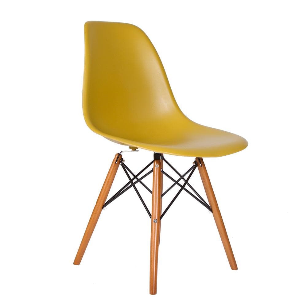 Reproduction Eiffel DSW, chaise à dîner, en polypropylène, bois et métal,  gingembre, noyer