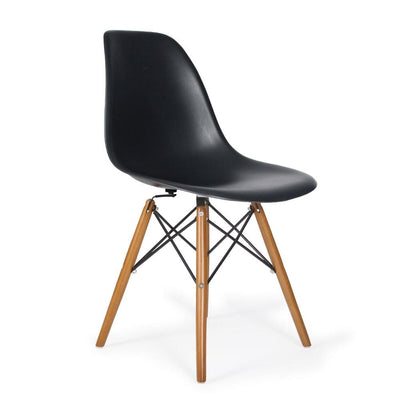 Reproduction Eiffel DSW, chaise à dîner, en polypropylène, bois et métal,  noir, noyer