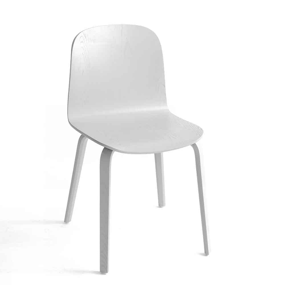 Reproduction Visu, chaise de salle à manger, en placage de bois, blanc