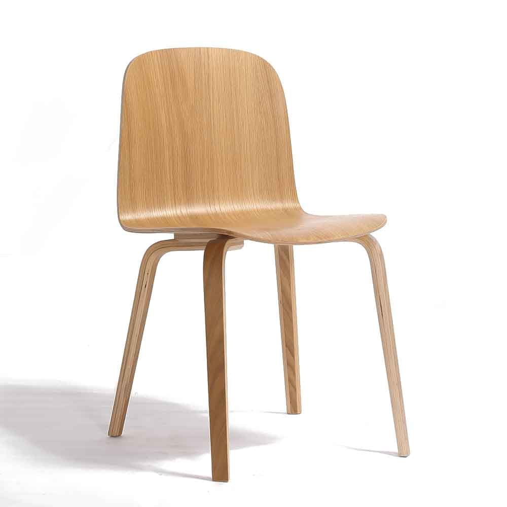Reproduction Visu, chaise de salle à manger, en placage de bois, naturel