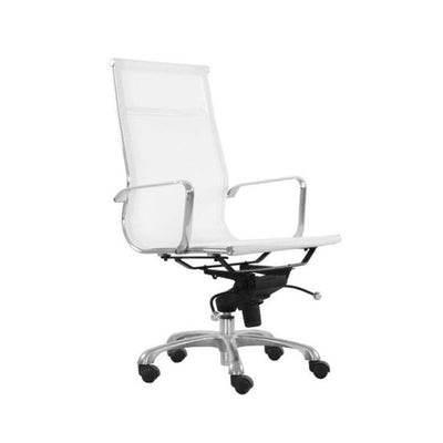 Reproduction Group Executive Mesh, chaise de bureau, en cuir artificel et aluminium, blanc
