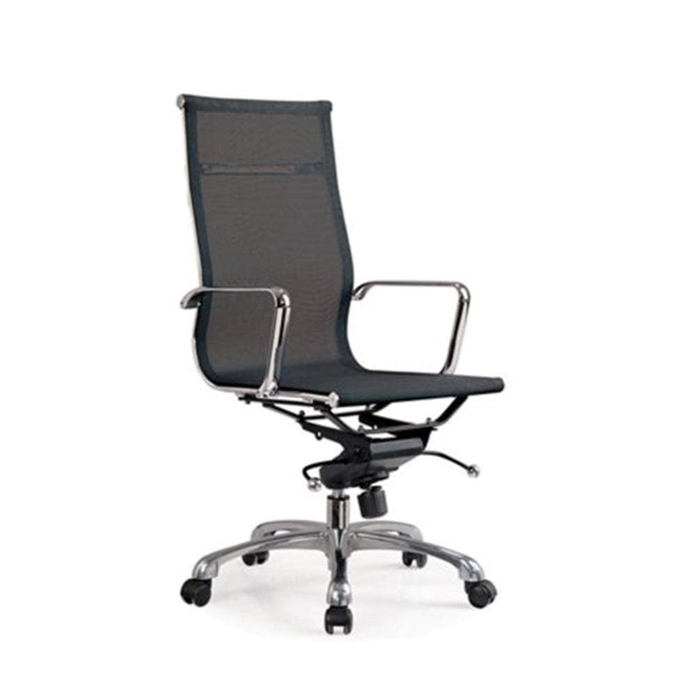Reproduction Group Executive Mesh, chaise de bureau, en cuir artificel et aluminium, noir